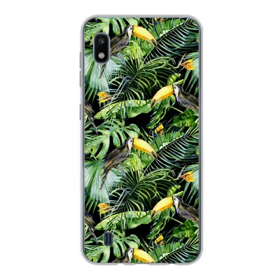 Produktbild von MuchoWow® Handyhülle Schutzhülle Hülle für Samsung Galaxy A10 Tukan - Muster - Pflanzen Silikon Softcase Handy Hülle - Schutzhülle