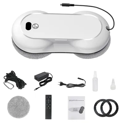 Image de Robot nettoyeur de fenêtres automatique - WD15D - Puissance d'aspiration de 5600 Pa - Pulvérisation d'eau à ultrasons - Télécommande intelligente - Pour les fenêtres hautes et les carreaux - 220 V