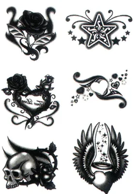 Produktbild von Tattoos Black Art Rosen Totenkopf Stern