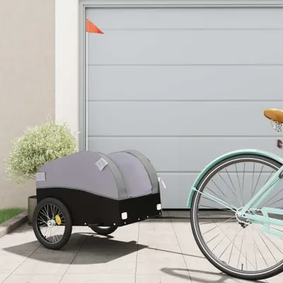 Produktbild von Design Fahrradanhänger Schwarz und Grau 30 kg Eisen - Fahrradanhänger 2025 Neu2539235 1parcel