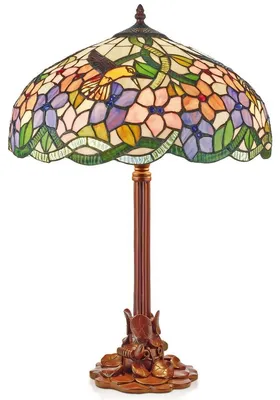 Produktbild von Casa Padrino Tiffany Tischleuchte Mehrfarbig Ø 40 x H. 61 cm - Handgefertigte Hockerleuchte