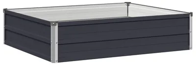 Image de Bordure de jardin surélevée, couleur anthracite, dimensions 100 x 80 x 24 cm