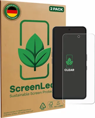 Produktbild von 2x ScreenLeaf Schutzfolie für Nothing Phone (3a) Pro nachhaltiger Displayschutz Display Schutz Folie Klar Transparent