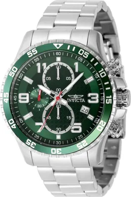 Zdjęcie produktu dla Invicta Specialty 49094 Zegarek Męski - Mechanizm Kwarcowy - Stal Nierdzewna z Zieloną Tarcza - 45 mm