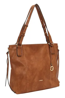 Image de L.CREDI sac shopper sac à épaule Jana Shopper Cognac marron clair