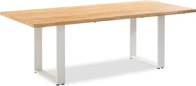 Produktbild von Niehoff Solid Tisch Aluminium/Teak Massivholz gebürstet Ivory/Holzfarben
