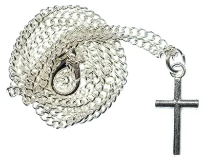 Produktbild von Kreuz Kette Kruzifix Gothic Punk Anhänger Halskette 45cm Jesus Kruzifix silber