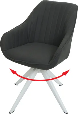 Produktbild von Esszimmerstuhl MCW-K27, Küchenstuhl Stuhl mit Armlehne, drehbar Stoff/Textil dunkelgrau