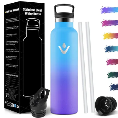 Productafbeelding van Drinkfles 1 liter, BPA-vrij, roestvrijstalen drinkfles, thermosfles, lekvrij