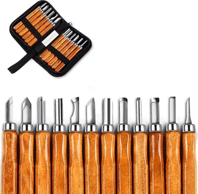 Productafbeelding van CHPN - Houtbewerkingsset - Beitelset - 12-delig - inclusief houtsnijmes - Gereedschap voor houtbewerking - Beitelset - In een koffer