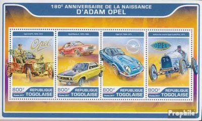 Produktbild von Briefmarken Togo 2017 Mi 8079-8082 Kleinbogen (kompl. Ausgabe) postfrisch AdamOpel