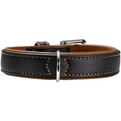Produktbild von Hunter Halsband Canadian nickel 30 Elchleder schwarz/Elchleder cognac
