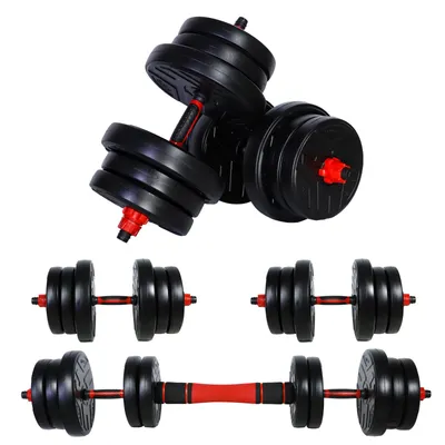 Produktbild von CCLIFE Hanteln Set 2er Kurzhanteln Langhanteln verstellbar Hantelset 40kg professionell Dumbbell mit Verbindungsstahlrohr Gewichten