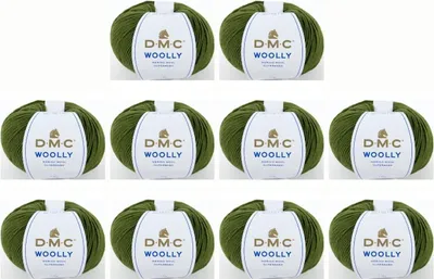 Immagine prodotto di 10 gomitoli di filato DMC "Woolly", Lana – 100% lana proveniente dall'Australia, numero 488 (colore 82)