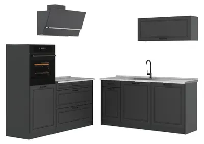 Immagine prodotto di Cucina componibile Vicco R-Line Antracite country/Antracite 160 cm piano di lavoro Marmo, Model 67696