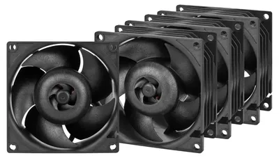 Produktbild von ARCTIC S8038-10K - 80 mm Server-Lüfter - 4 Stück, Ventilator, 8 cm, 173,3 m³/h, Schwarz