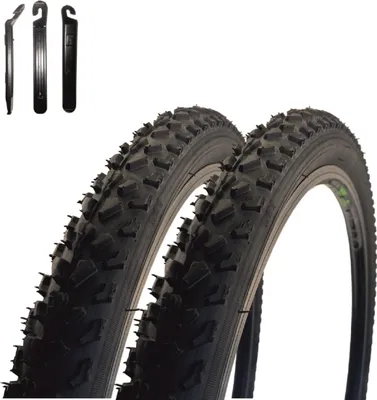 Image de 2 pneus de vélo VEE Rubber V157 26" noir 50-559 (26 x 1,95) avec démonte-pneus