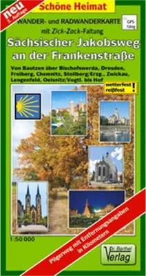 Produktbild von Sächsischer Jakobsweg an der Frankenstraße. Radwander- und Wanderkarte