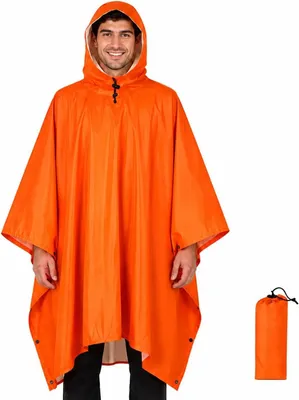 Imagen del producto de Regenponcho 3 en 1, impermeable, de 210 x 140 cm, multifuncional, ideal para camping