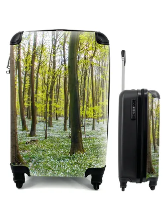 Produktbild von MuchoWow® Koffer Handgepäck Trolley Rollkoffer Kleine Reisekoffer mit 4 Rollen - Bäume - Blumen - Frühling - Cabin Size < 55x40x23 cm & 55x40x20 cm - Fotokoffer - Kabinenkoffer - Boardgepäck - Reise-Box - Reisekoffer - Reisegepäck - Koffer mit Bild - Trolley für Kinder