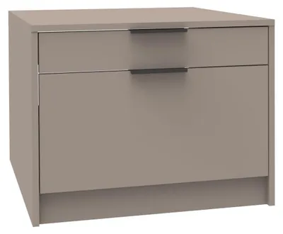 Produktbild von Fackelmann Unterbauschrank für Hauswirtschaftsraum  65 x 50 x 65 cm, Kaschmir, 2 Schubladen, Flexibel kombinierbar, Auszug für Wäschekörbe