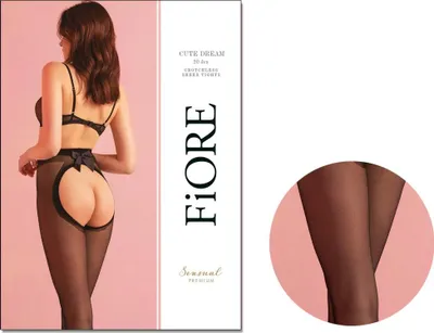 Produktbild von Schwarze Strumpfhose mit offener Schleife unten 2 Black
