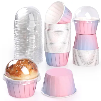 Obrázek produktu pro 50 kusů papírových formiček na muffiny s víkem, vhodné pro pečení