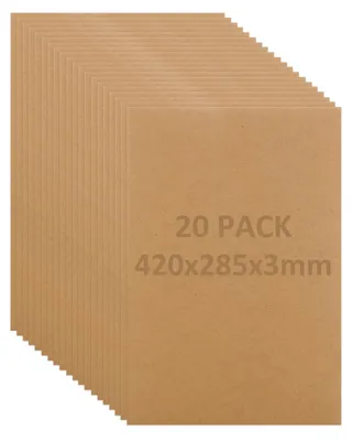 Zdjęcie produktu dla Płyty MDF, 20 sztuk, wymiary 420 x 285 x 3 mm, idealne do projektów DIY, rękodzieła i modelarstwa