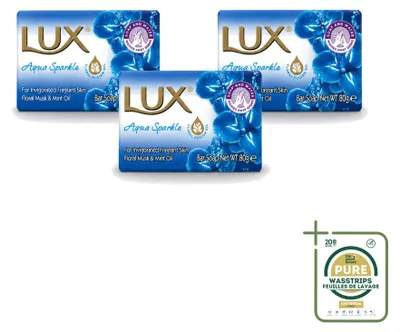 Productafbeelding van 3 x Lux zeepstukje Aqua Sparkle - 80 g - Voordeelverpakking - 3 stuks