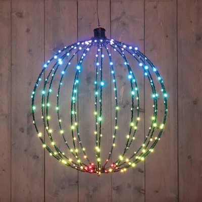 Productafbeelding van Lichtbal RGB zwart 256 LED 50 cm Anna's Collection