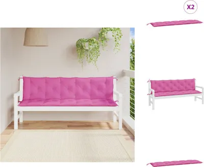 Produktbild von vidaXL Gartenbank-Auflagen 2 Stk. Rosa Oxford-Gewebe -  Sitzpolster