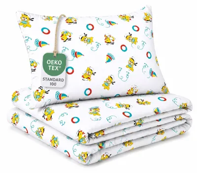 Produktbild von Kinderbettwäsche Paul 100x135 cm Baumwolle – 2-teiliges Set mit Kissenbezug –  – Bettwäsche Kinder mit Reißverschluss, pflegeleicht & hautfreundlich