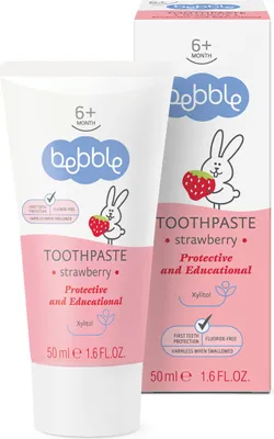 Produktbild von Fluoridfreie Kinderzahnpasta 50 ml Erdbeere / Bebble
