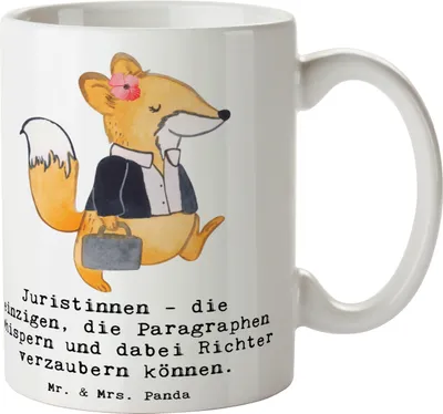 Produktbild von Mr. & Mrs. Panda Tasse Juristin Zauber - Weiß - Geschenk, Beruf, mit Motiv, personalisierte Geschenke, Becher, justiziell, Berufe, Rechtsanwältin, Kaffeetasse, Teetasse