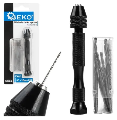 Immagine prodotto di Mini trapano a mano di precisione con set -kit 25 punte HSS