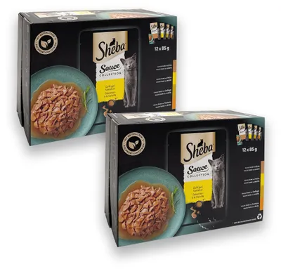 Produktbild von SHEBA Portionsbeutel Mutlipack Katzenfutter Delikatesse in Gelee Geflügel Variation 2 x 12 x 85g