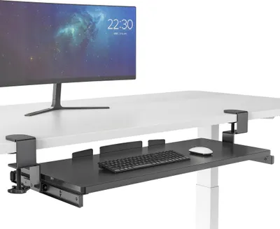 Produktbild von hjh OFFICE Tastaturablage ausziehbar VM-KB Tastaturauflage Tastaturauszug Schreibtisch für Maus und Tastatur, 68.0 cm x 28.0 cm