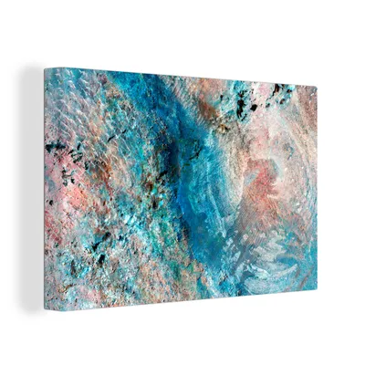 Produktbild von OneMillionCanvasses® - Leinwandbilder - 150x100 cm, Blaue Farben auf einem Gemälde, Wandbilder Kunstdruck Wanddekoration