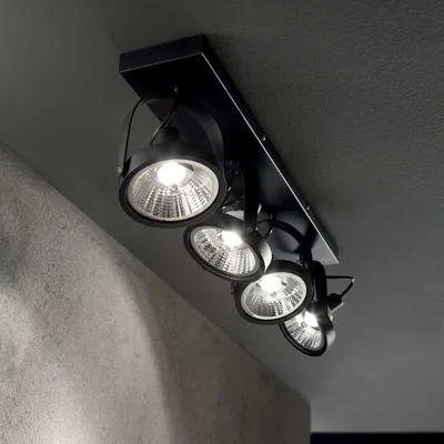 Produktbild von Ideal Lux Deckenlampe Glim 4-flg. Schwarz 200255