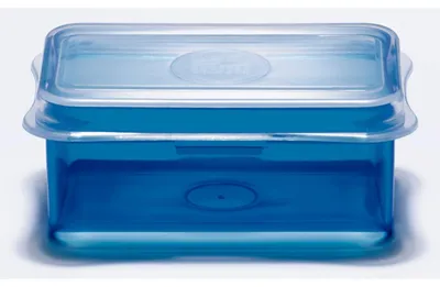 Produktbild von PRYM Mini Box Aufbewahrungsbox, stapelbar, transparentes Oberteil, blau, B 9,5 cm, H 23 cm