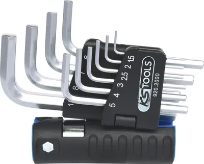 Produktbild von KS TOOLS 920.2000 3 in 1 Innen6kant-Winkelstiftschlüssel-Satz,10-tlg kurz