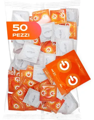 Immagine prodotto di ON) Preservativi stimolanti | Larghezza 54 mm | Confezione da 50 | premium | con lubrificante siliconico | Spessore parete 0,07 mm | per Uomini