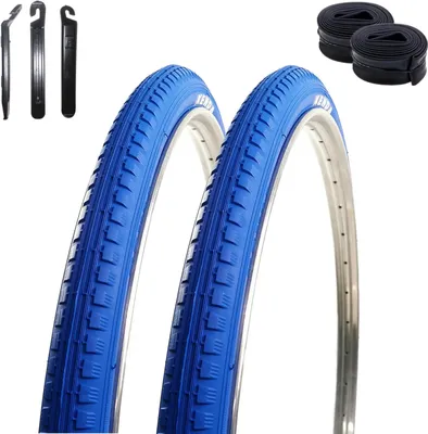 Produktbild von 2 x Kenda K-142 Fahrradreifen in Blau 40-635 (28 x 1 1/2) + 2 x Schläuche SV inkl. maxxi4you Reifenheber