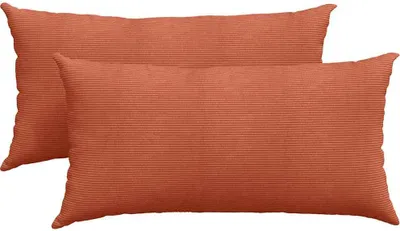 Produktbild von vidaXL Sofakissen 2 Stück Rot-Orange 80 x 40 cm Cordstoff