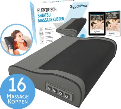 Produktbild von Good4You Elektrisches Shiatsu Massagekissen - Massagegerät für Nacken, Schultern, Rücken, Beine, Bauch, Füße