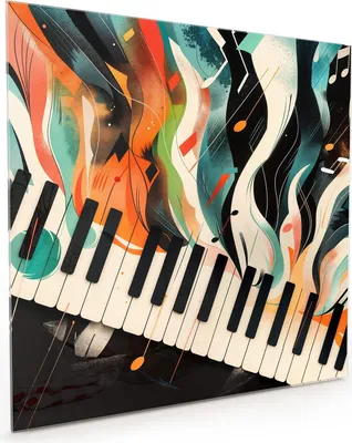 Produktbild von Küchenrückwand Spritzschutz Glas mit Motiv Farben Klavier 40 x 40 cm