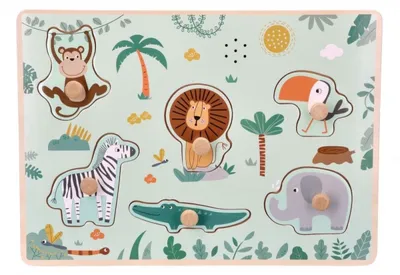 Obrázok produktu pre Drevené zábavné puzzle so zvukom Adam Toys, Safari