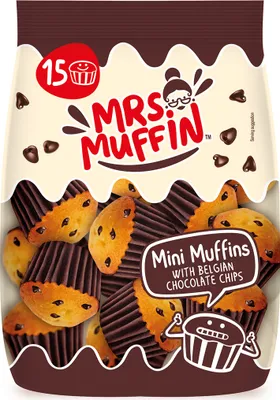 Produktbild von Mrs. Muffin 15 Mini Muffins mit echt belgischer Schokolade 225g