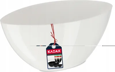 Zdjęcie produktu dla KADAX Doniczka Donica Na Kwiaty 30cm Osłonka Owalna Kwietnik Plastikowa Biała