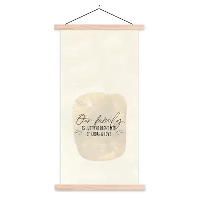 Produktbild von MuchoWow® Textilposter Familie - Liebe - Zitat 60x120 cm mit holzfarbenen Rahmen - Holz